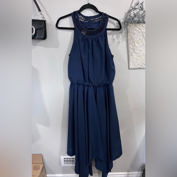 Anne Klein Dresses & Skirts - Anne Klein Asymmetrical Maxi Halter Dress Royal Blue Navy size 10